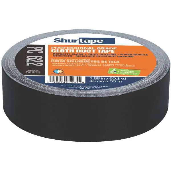 Shurtape 145083 Black Duct Tape 2 x 60 Yard