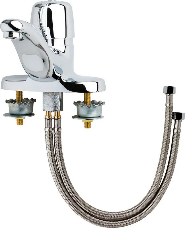 Chicago Faucets 3600-E39VPAB Single Handle Centerset Metering Bathroom Sink Faucet