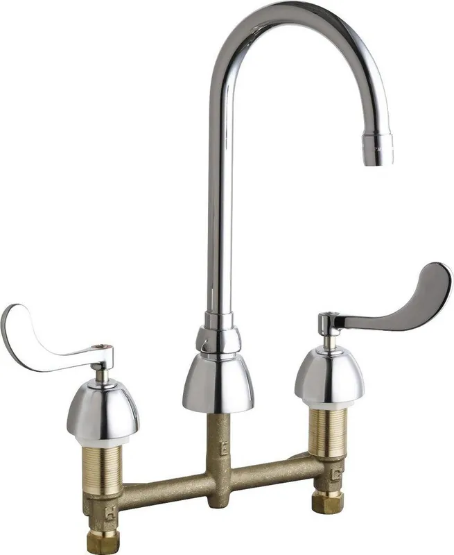 Chicago Faucets 786-E2805-5ABCP Two Handle Widespread Bathroom Sink Faucet in Polished Chrome