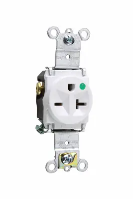 Pass & Seymour 8801-W Heavy-Duty Hospital Grade Single Receptacle 20A 250V