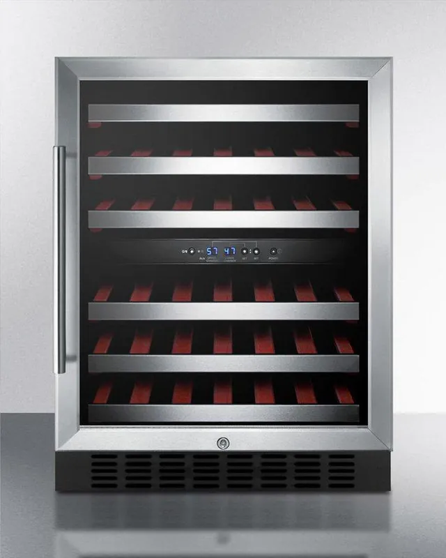 Summit Appliance SWC530BLBIST 23-63/100 in. 40 Bottles Wine Cooler in Black/Stainless Steel