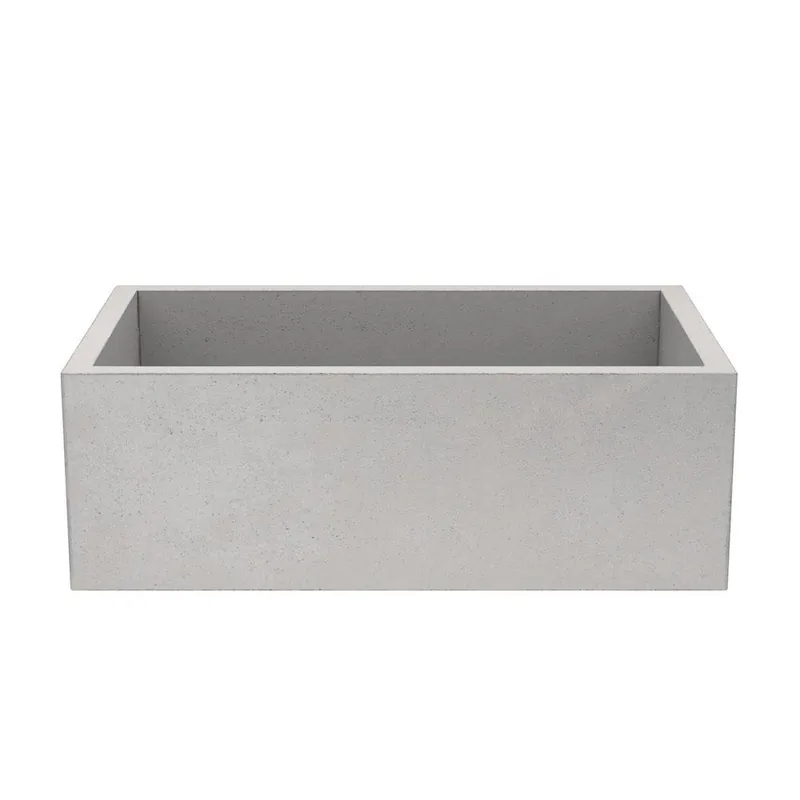 Native Trails NSK3018-A NativeStone 30 x 18 in. Concrete Single Bowl Farmhouse Kitchen Sink in Ash