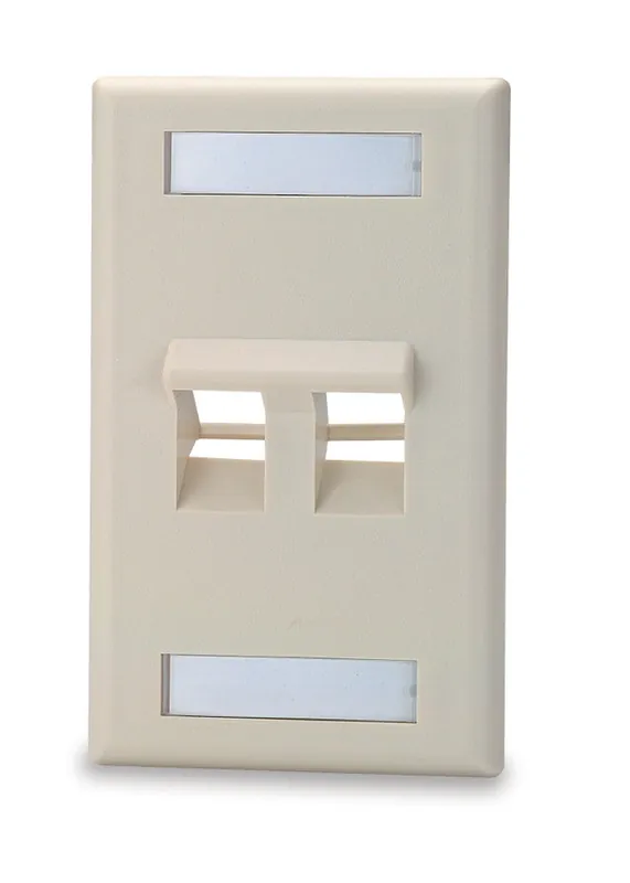 Signamax SKFLA-2-GY 2-Port Single Gang Angled Faceplate Gray