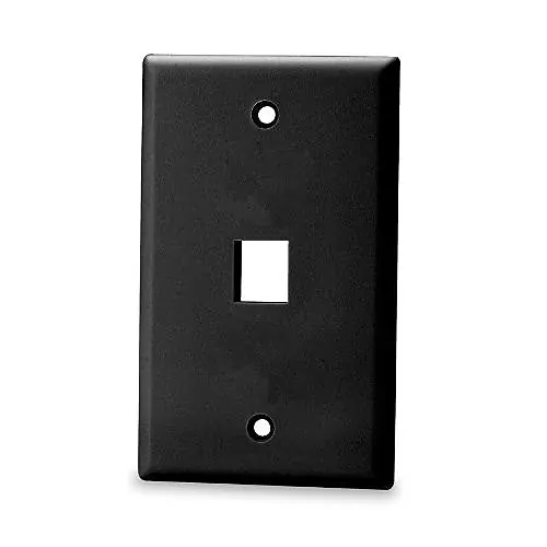 Signamax SKF-1-BK 1-Port Single Gang Keystone Faceplate w/o Labeling Black