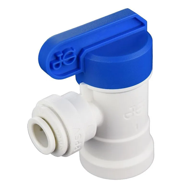 John Guest PPSV500822W Speedfit 1/4 in. Plastic 150 psi OD Tube x FNPT Shut Off Valve