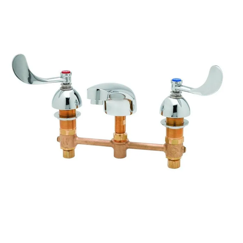 T&S Brass B-2990-WH4-VF05 Two Handle Widespread Bathroom Sink Faucet in Chrome Plated