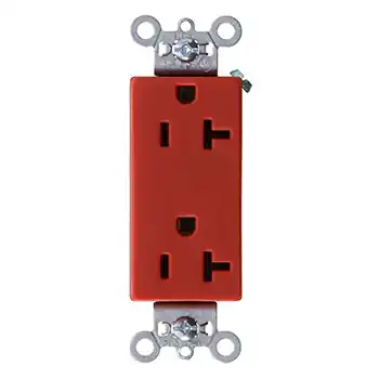 Pass & Seymour 26352-RED Heavy-Duty Decorator Spec Grade Duplex Receptacle 20A 125V