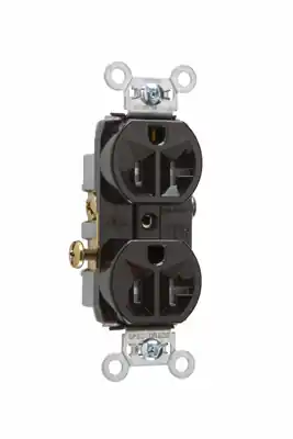 Pass & Seymour TR20BK 20 Amp 125 VAC 2-Pole 3-Wire NEMA 5-20R Black Nylon Tamper-Resistant Duplex Receptacle