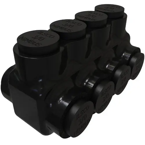 ECM Industries PBTD-4-3/0 ILSCO AL MEC (4) 3/0-6 INS DUAL ENTRY W UL
