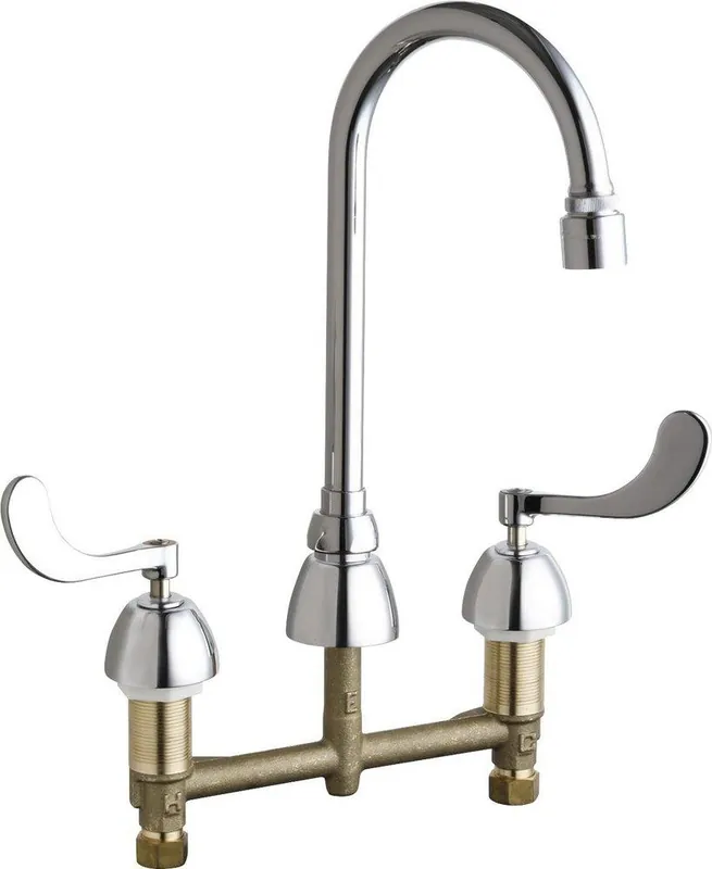 Chicago Faucets 786-E36VPABCP Ecast Two Handle Kitchen Faucet in Polished Chrome