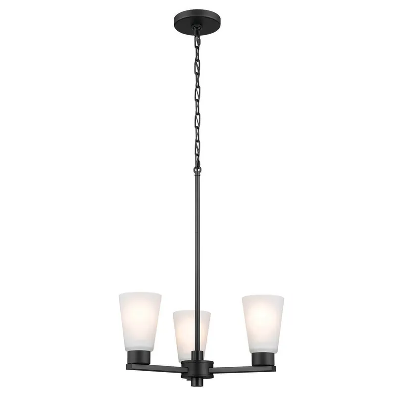 Kichler 52435BK The Stamos 18 3 Light Chandelier 60 W