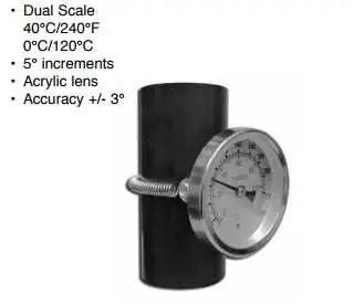Pasco 1446 Surface Mounted Pipe Thermometer 40 to 240 Degrees F