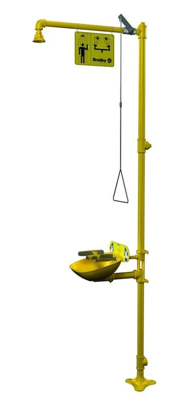 Bradley S19314BFPB Halo 18-1/2 in. Eye and Face Wash with Plastic Bowl in Yellow