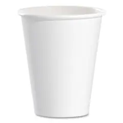 Solo SCC378W2050 Single Sided Poly Paper Hot Cups 8 oz White