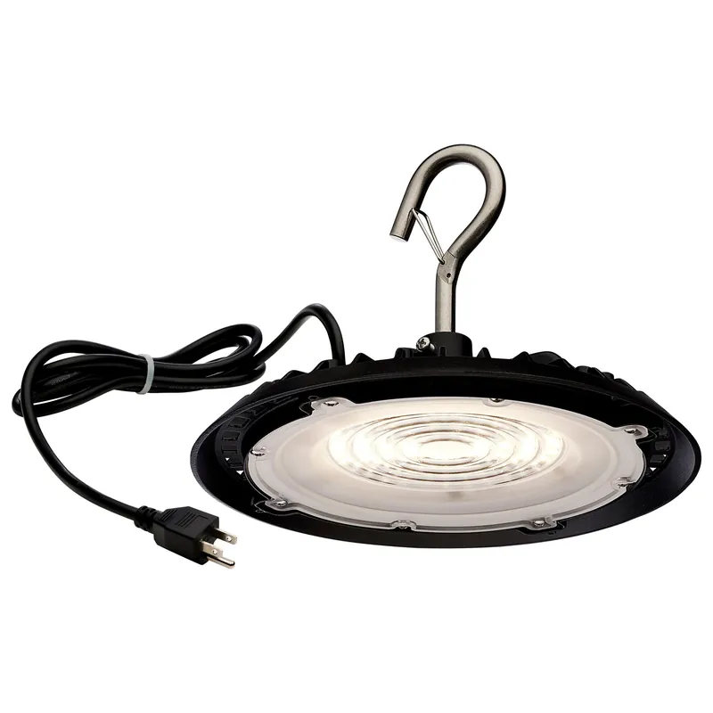 Satco 65/964 80 Watt Hi-Pro Shop Light with Plug - 8 Inch Diameter - 4000K