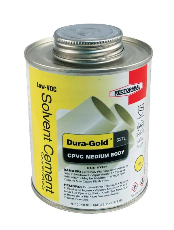 Rectorseal 55998 Dura-Gold 627 Low Voc 16 oz. PVC Pipe Solvent Cement