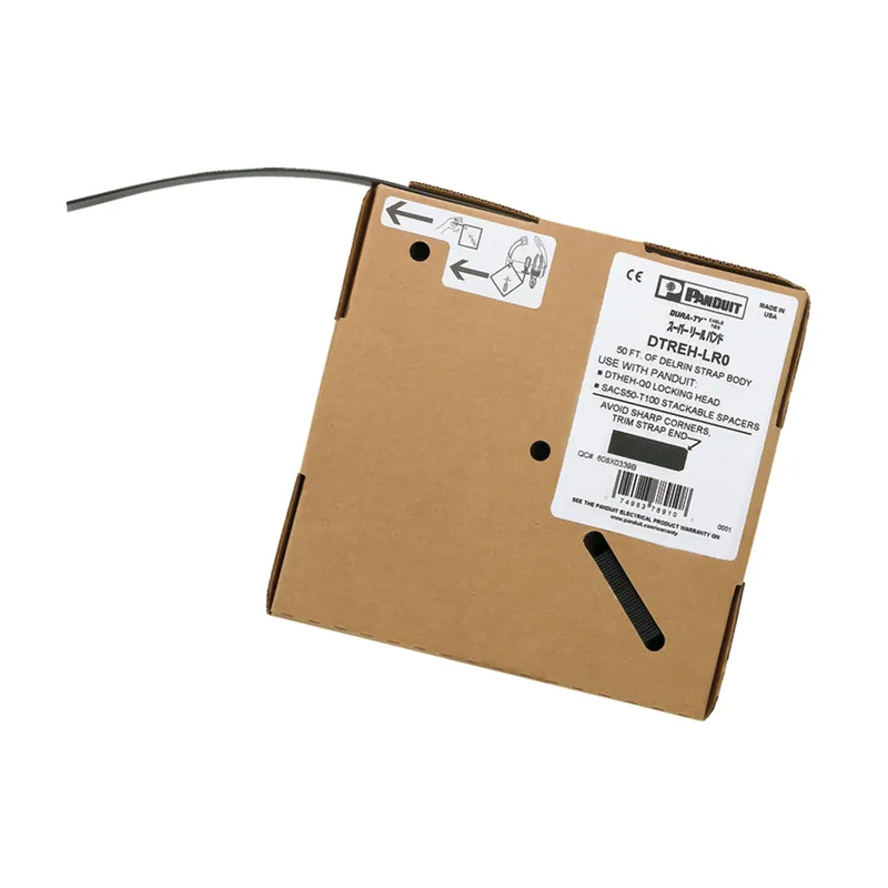 Panduit DTREH-LR0 Dura-Ty Cable Tie, Strapping, Black, Acetal, UV, 600L, 250LB