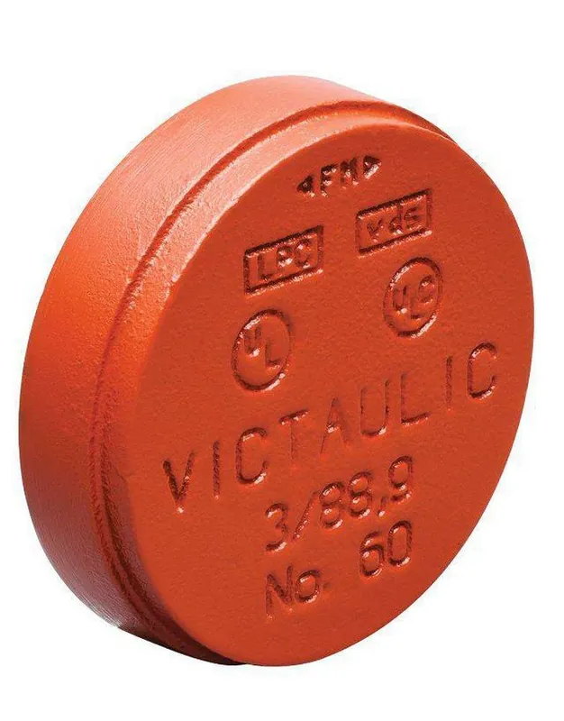 Victaulic F080060P4T FireLock Style 60 8 x 3/4 in. Grooved Orange Enamel Ductile Iron Cap