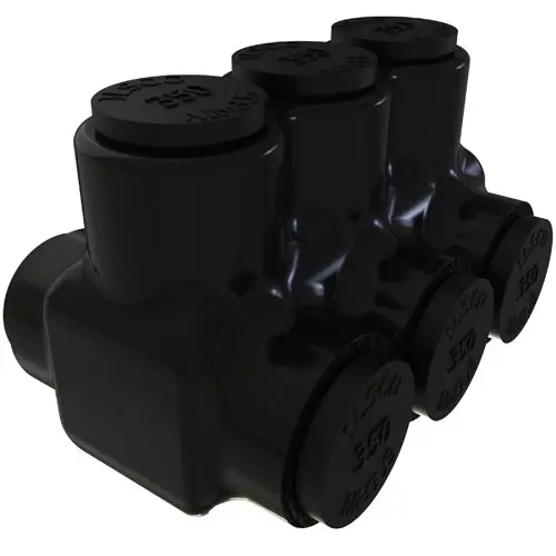 ECM Industries PBTD-3-350 ILSCO AL MEC (3) 350MCM-6 INS DUAL ENTRY W UL