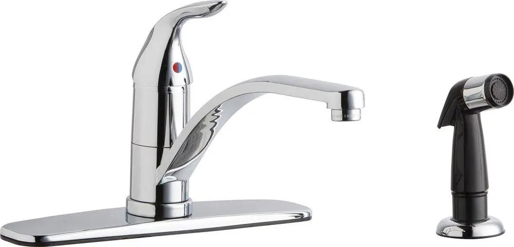 Chicago Faucets 432-ABCP Ecast Single Handle Kitchen Faucet with Side Spray