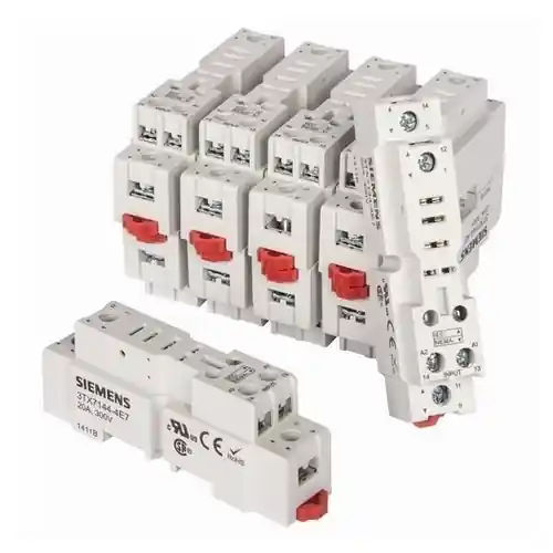 Siemens 3TX7144-4E7 120 VAC Din Rail Mount Screw Terminal Plug-In Relay Socket