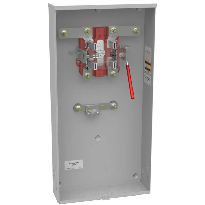 Milbank U1129-O-5T9 Single Position Meter Socket 320 Amp 1 Phase Ringless Lever 4 Term UG 600V 9 Oclock 5th Term