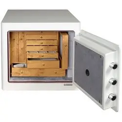 GARDALL JS1718-W-C Jewellery Safe, Combination Lock, 10-Drawer, 18-1/8 Width x 13-1/4 Depth x 17-1/2 Height