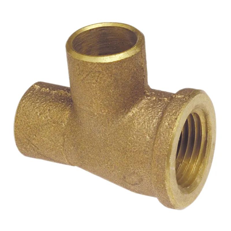 NIBCO B159850 Tee, 3/4 in Nominal, C x FNPT x C End Style, Bronze, Import