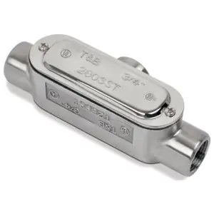 T&B T38SST 1 Inch 316 Stainless Steel Form 8 (T) Conduit Body Cover and Gasket with Polished Finish