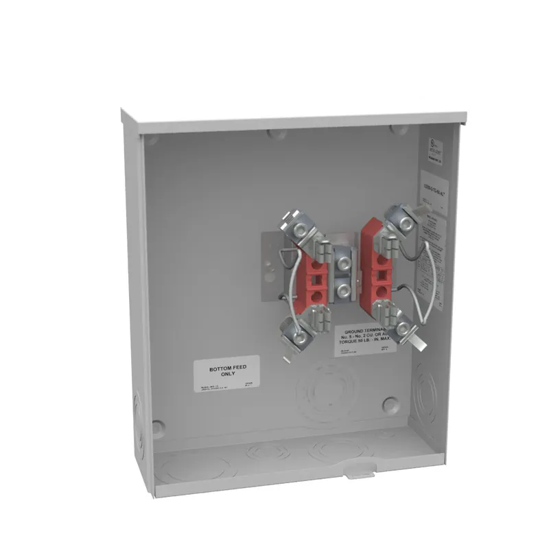 Milbank U3850-O-TG-KK-ALT Single Position Meter Socket, 200 Amp, 1 Phase, Ringless, Horn, 4 Term, UG with Side Wireway, 600V, Triplex