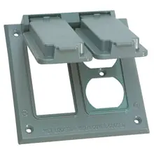 Crouse-Hinds TP7490 1-Gang Constant Use Vertical Mount Duplex or GFI Device Weatherproof Cover