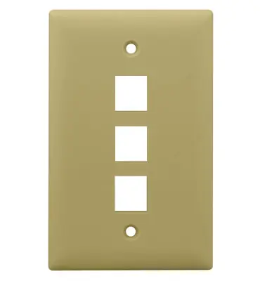 Legrand-On-Q WP3403IV 1-Gang 3-Port Wall Plate, Ivory