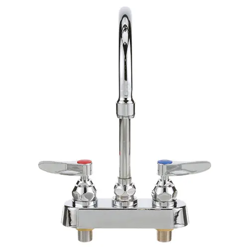 T&S Brass B-1141 Workboard Faucet, Deck Mount, 4 Centers, 133X Swivel Gooseneck, Lever Handles
