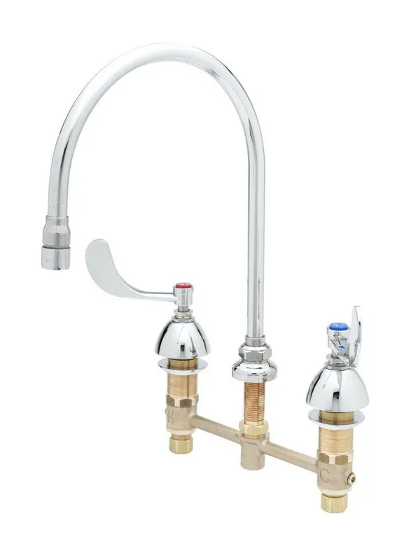 T&S Brass B-2862 Two Handle Widespread Bathroom Sink Faucet in Chrome Plated
