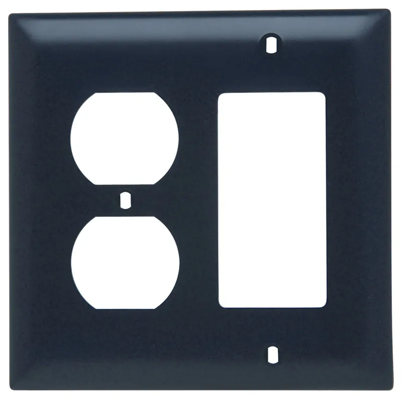 Legrand TP826BK Combination Wall Plate, 1 Duplex Receptacle and 1 Decorator, 5 in, Replacement MPN