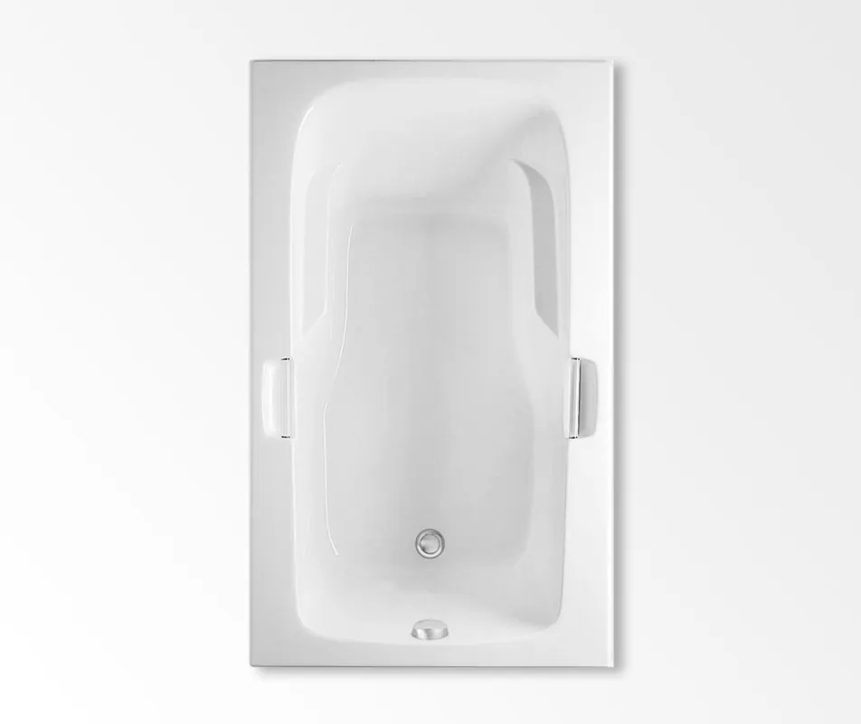 Aquatic 4272621V-WH Montrose II Element Cast Acrylic Universal Drain Whirlpool Bathtub 80 gal