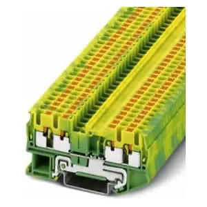 Phoenix Contact 3209594 Ground Terminal Block Push In Connection 26-12 AWG 5.2mm W Green/Yellow 4 Connections