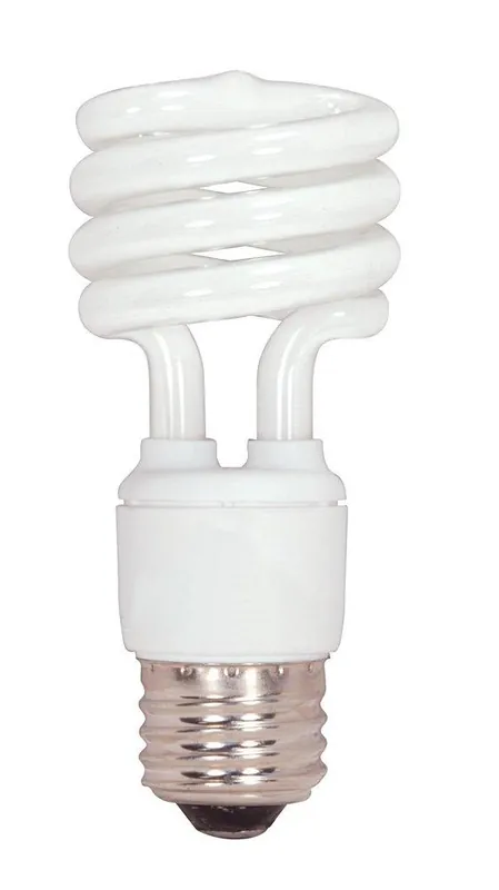 SATCO S7221 15W T2 Coil Compact Fluorescent Light Bulb with Medium Base