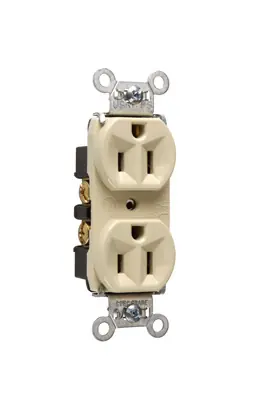 Pass & Seymour 5262-I Hard Use Spec Grade Duplex Receptacle Back & Side Wire 15Amp 125Volt