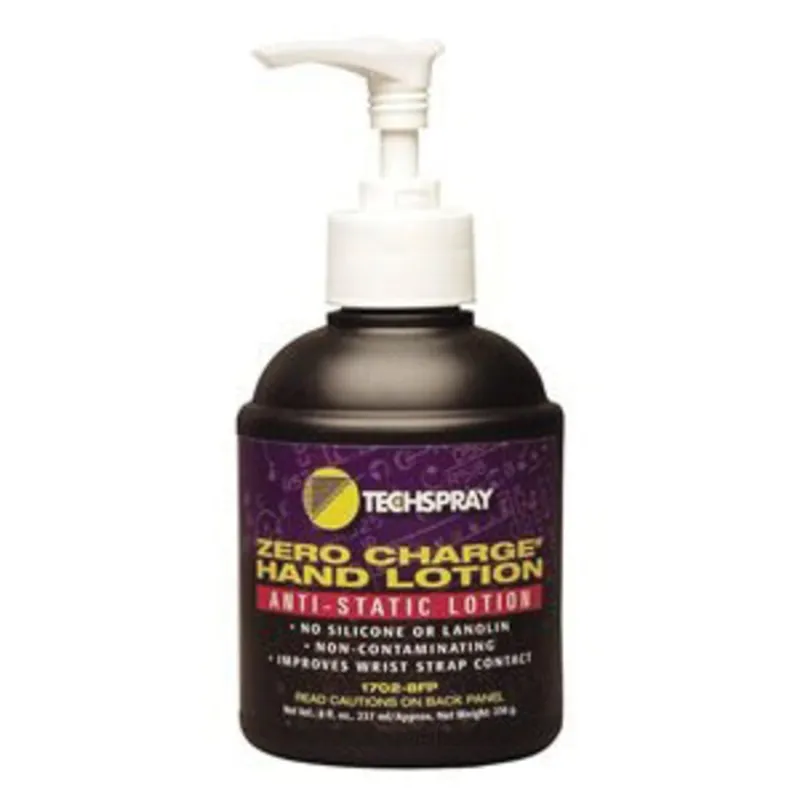 Techspray 1702-8FP Zero Charge Anti-Static Hand Lotion, 8 oz Pump Bottle