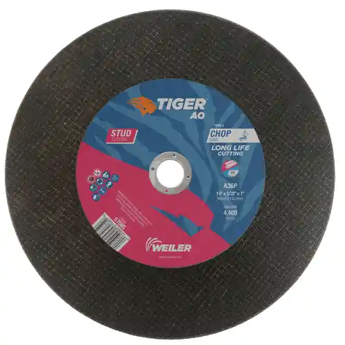 Tiger AO 57085 Long Life Stud Performance Cutting Wheel 14 in Diameter 3/32 in Thickness