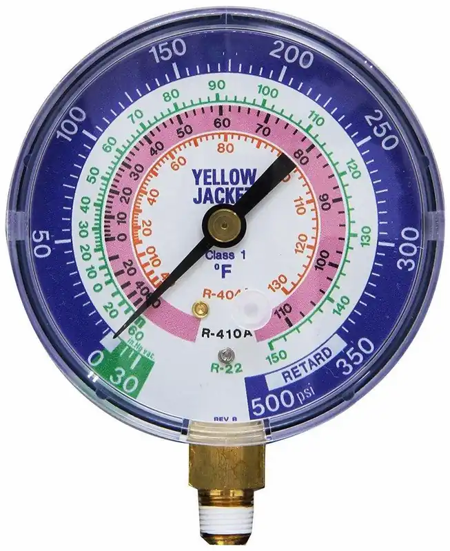 YELLOW JACKET 49160 3-1/8 Class 1 °F Blue Compound Gauge - R32/R410A