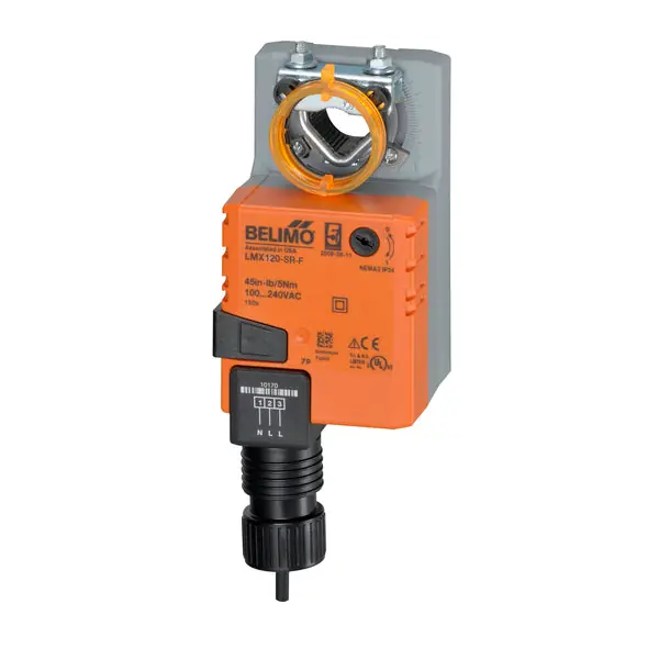 Belimo LMX120-SR-F Damper Actuator 45 in-lb Non-Spg Rtn 100 to 240V Modulating
