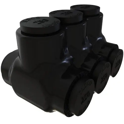 ECM Industries PBTD-3-250 PBTD 2-Sided Entry 3-Port Dual Rated Insulated Multi-Tap Connector