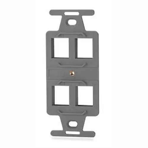 Signamax DA-4-GY 4-Port Decora Style Keystone Adapter, Gray