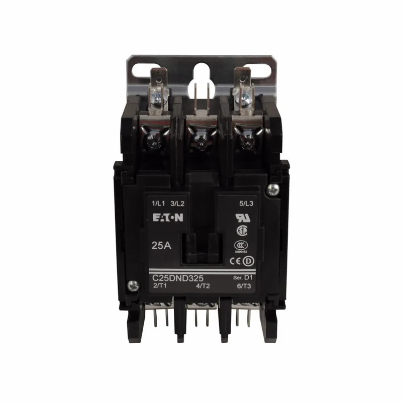 Eaton C25DND330T-GL Non-Reversing Definite Purpose Control Contactor 30A 24 Vac at 50/60 Hz Open with Metal Mounting Plate