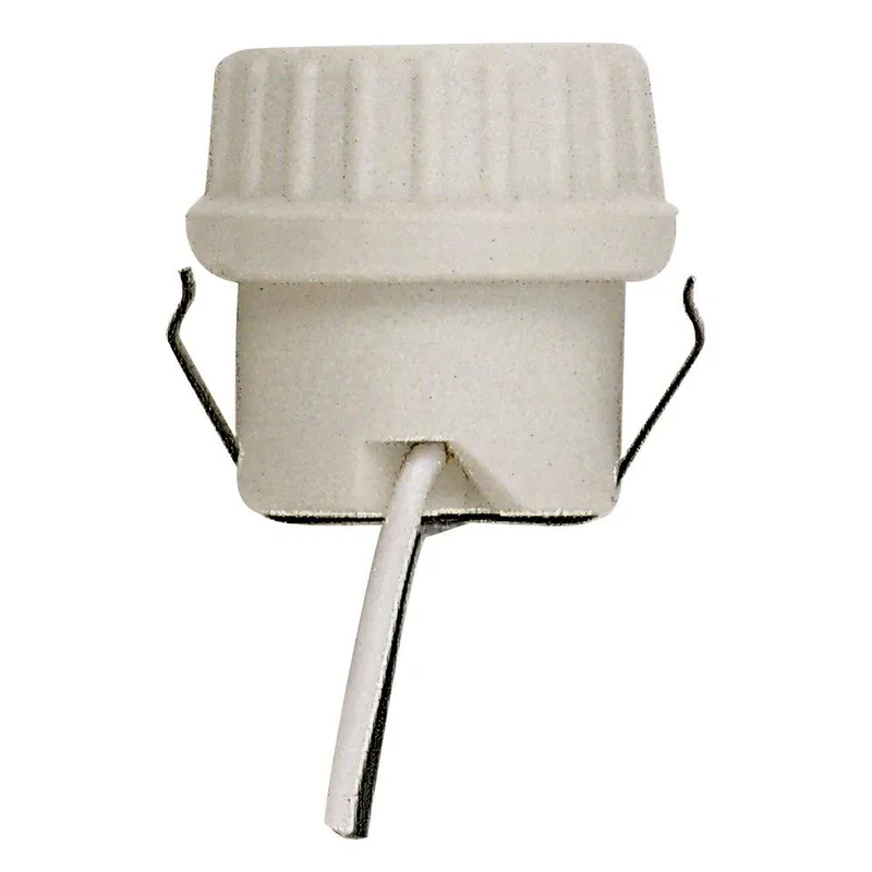 SATCO 90-1107 660W 250V Keyless Socket with Double Snap-In Clip in Porcelain