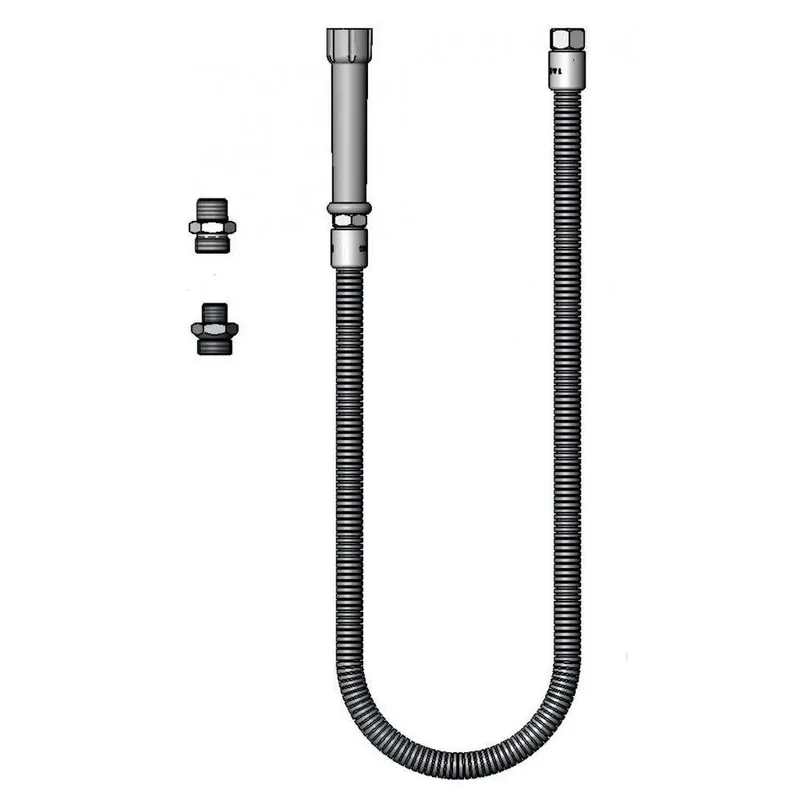 T&S Brass B-0044-H5 Hose, 44 Flexible Stainless Steel with 172A & 053A Adapters