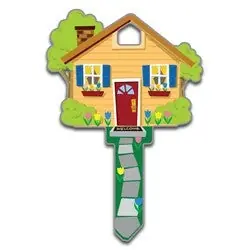 Lucky Line B105S House Key, Schlage, Home, Brass, Enamel Coating, 1 each per Card