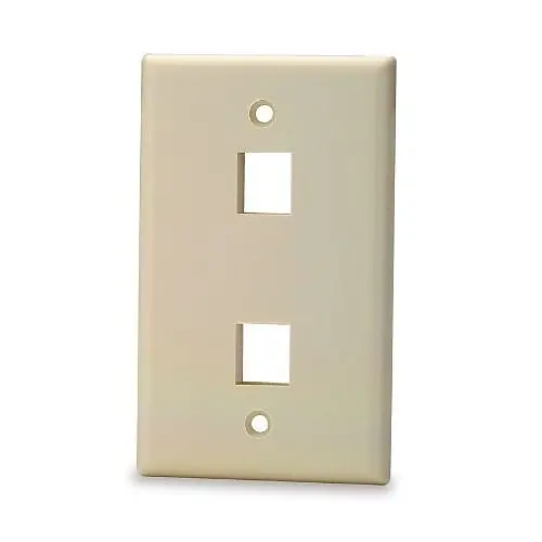 Signamax SKF-2-DI 2-Port Single Gang Keystone Faceplate w/o Labeling DIvory